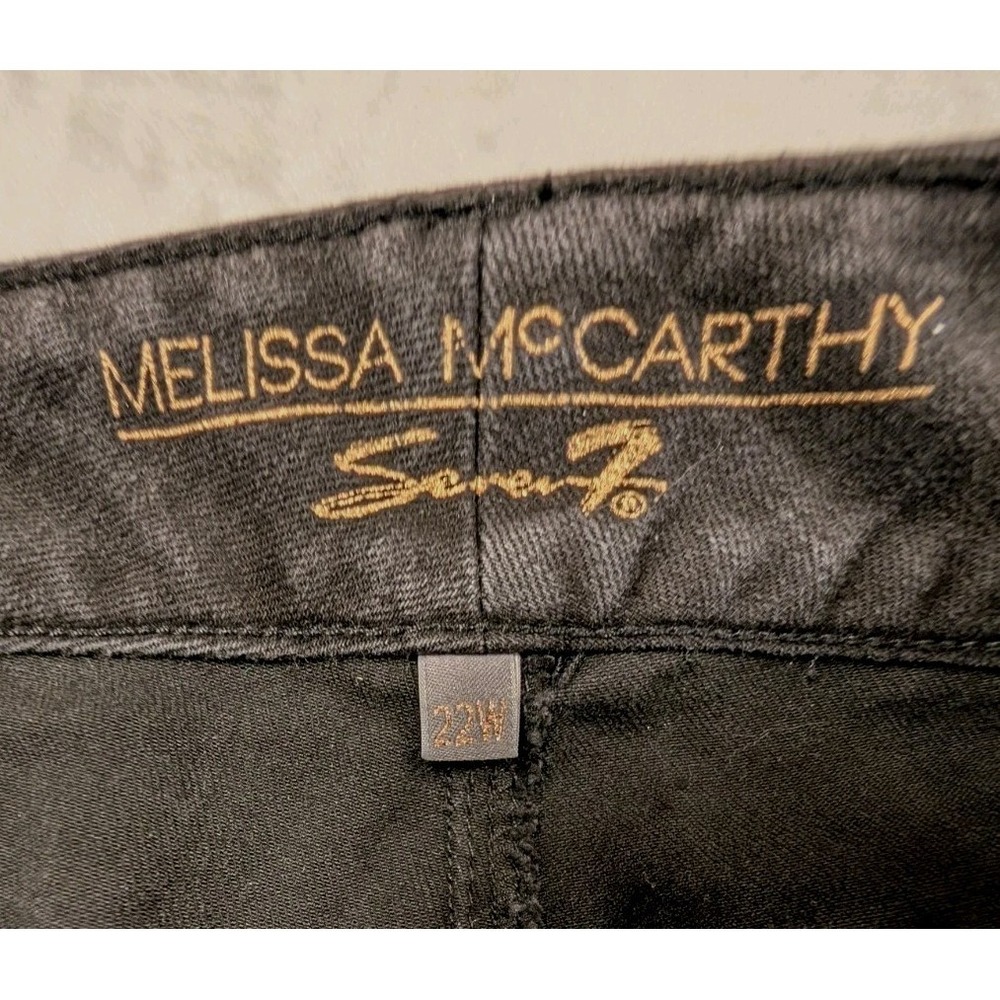 Melissa McCarthy Seven 7 Slim System Short Women Black Denim Stud Moto-22W - Picture 8 of 10